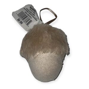 Beige and fluffy acorn Christmas tree ornament set of 4